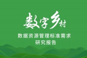 数字乡村数据资源管理标准需求研究报告，全30页下载